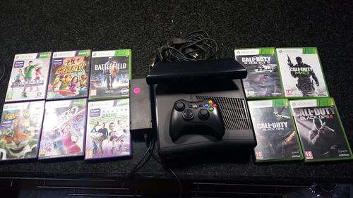 Xbox 360 250gb with kinect and 10 games